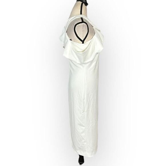 Rachel Rachel Roy Halter Sheath Dress Women's Large White Cold Shoulder NWT - Picture 4 of 8
